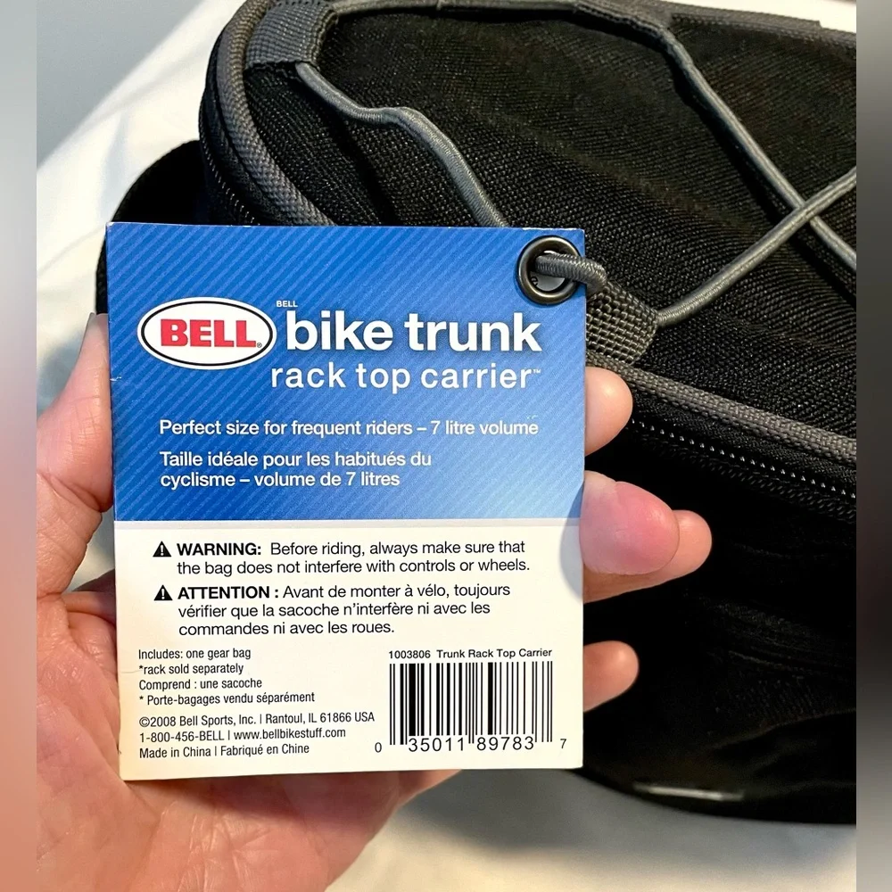 *NWT* BELL Bicycle Bike Trunk/Bag -Rear Rack Top Carrier Storage -7L -Black